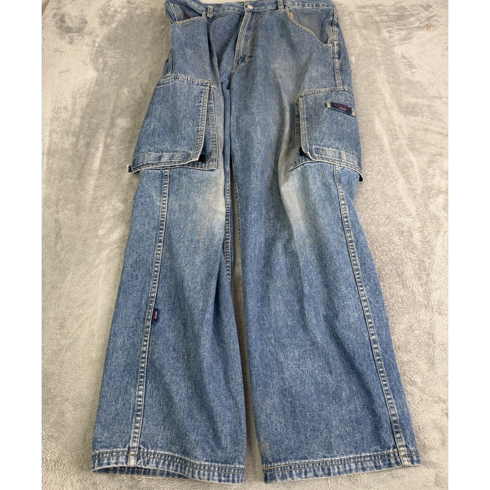 Vintage Y2K Tommy Hilfiger Relaxed Baggy Jeans Men's Size 36X32 Blue Grunge